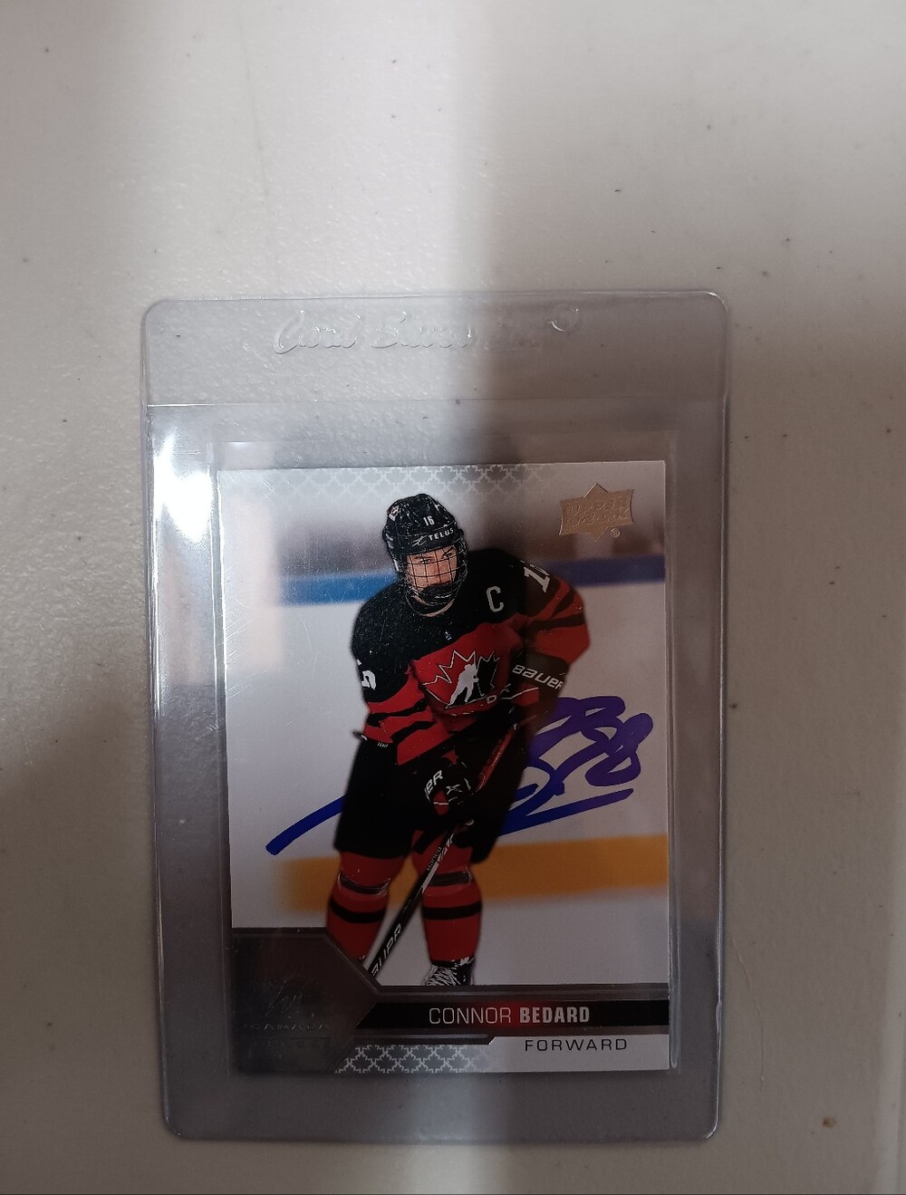 CONNOR BEDARD SIGNED UPPER DECK TEAM CANADA CARD (2022) Version 2